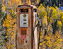 Old Rusted Gas Pump along side the road near Telluride, CO