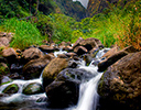 Iao Valley State Park with needle and waterfall Maui, Hawaii
