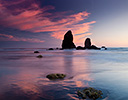Sunset on the Needles, Canon Beach Oregon Coast