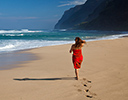 Walking on Beach Kauai, Hawaii